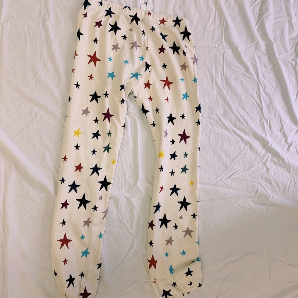 MONROW NWT Cream Star Sweatpants/Joggers - Picture 4 of 5